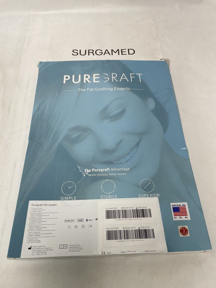 250/PURE - PUREGRAFT - Puregraft 250 System, with 1 Puregraph 250 bag, 1 Puregraph 250 Drain bag, 2 combined adapter, (BX/1)