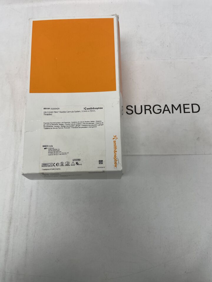 72200429 - SMITH & NEPHEW - Clear-Trac Flexible Threaded Cannula with Obturator: 5.5mm x 72mm, (BX/10)