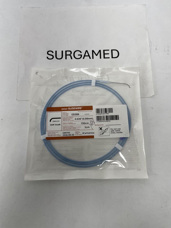GS3506 - TERUMO - Radifocus Glidewire - Angled Stiff Shaft - .035" x 150cm x 3cm, (EA)