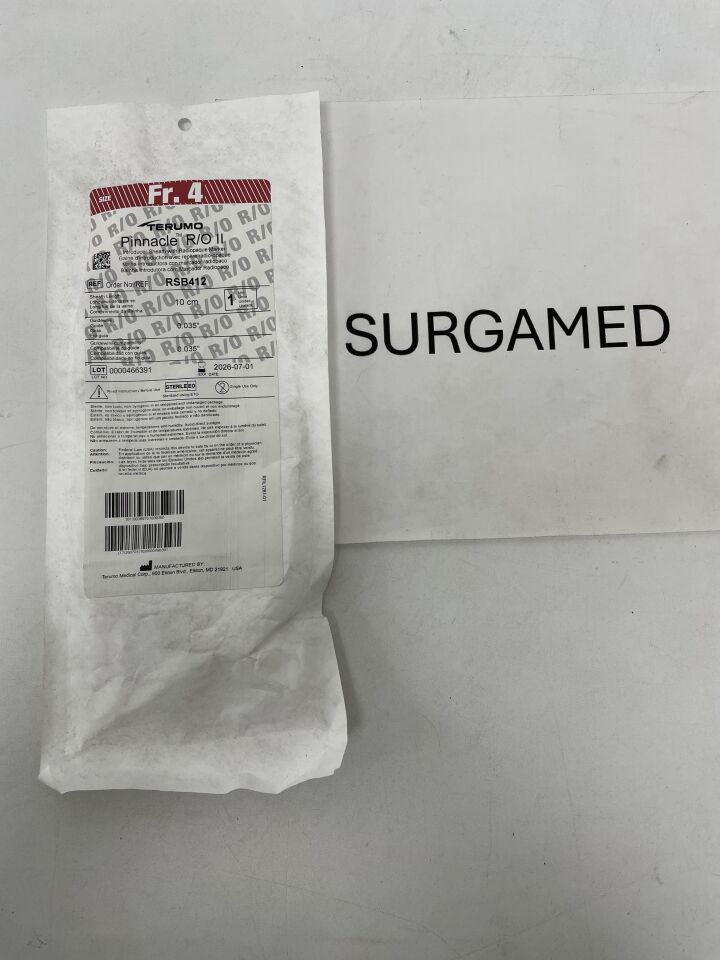 RSB412 - TERUMO - Pinnacle R/O II Introducer Sheath with Radiopaque Marker - 4Fr x 10cm x .035", (EA)