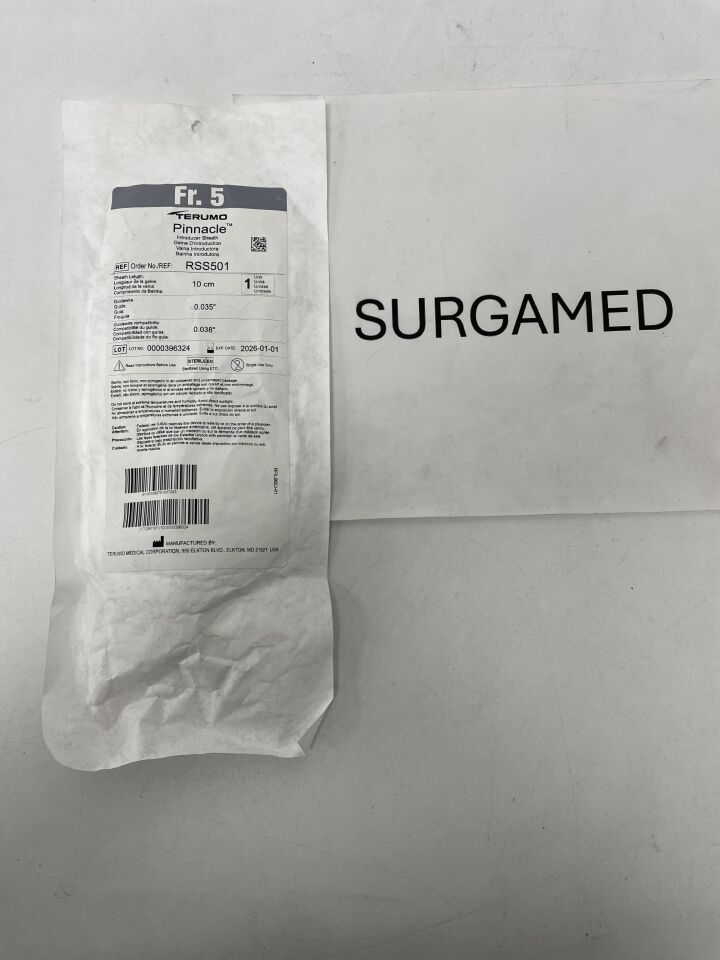 RSS501 - TERUMO - Pinnacle TIF Tip Peripheral Introducer Sheath, 5 Fr ID x 10 cm Length, (EA)