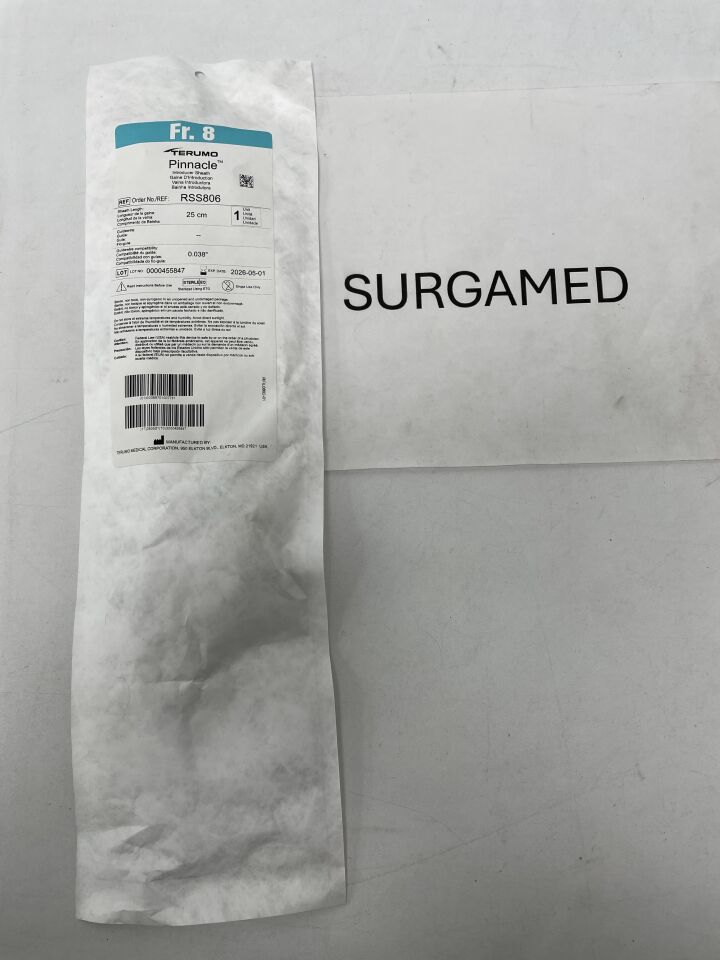 RSS806 - TERUMO - Pinnacle Introducer Sheath - 8Fr x 25cm x .038", ()