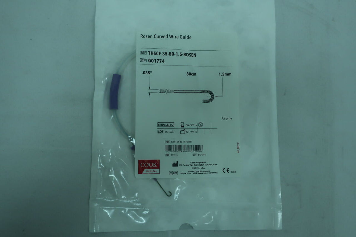 G01774 - COOK - Rosen Curved Wire Guide - THSCF-35-80-1.5-ROSEN - .035" x 80cm x 1.5mm, (EA)
