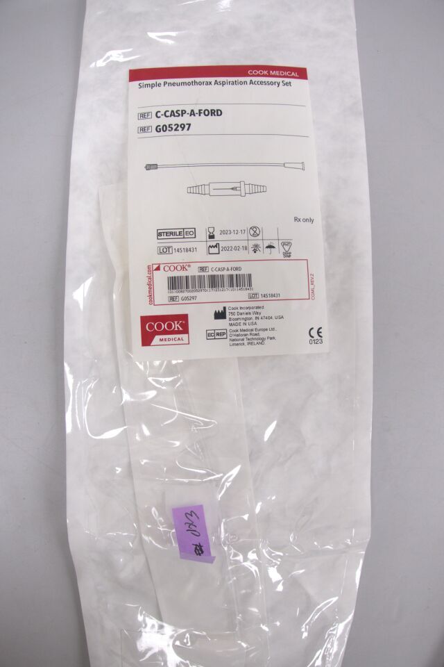 G05297 - COOK - Simple Pneumothorax Aspiration Accessory Set, 14 Fr x 30 cm Length Connecting Tube, (EA)
