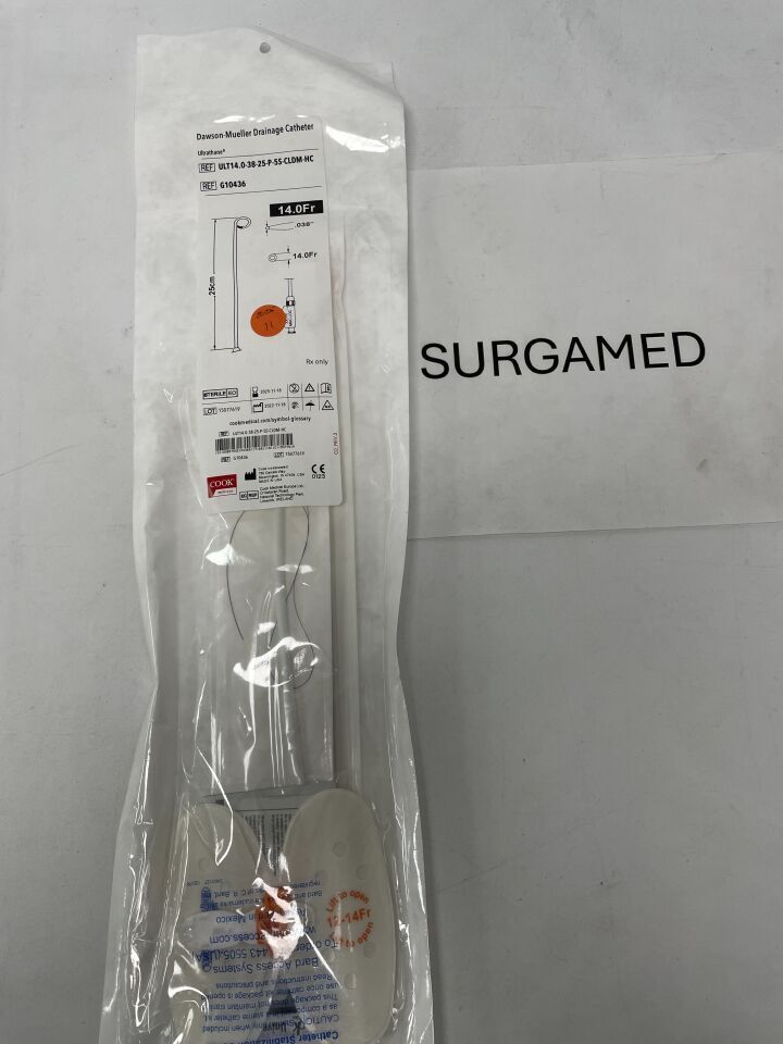 G10436 - COOK - Dawson-Mueller Multipurpose Drainage Catheter 14F x 25cm, 0.038", (EA)