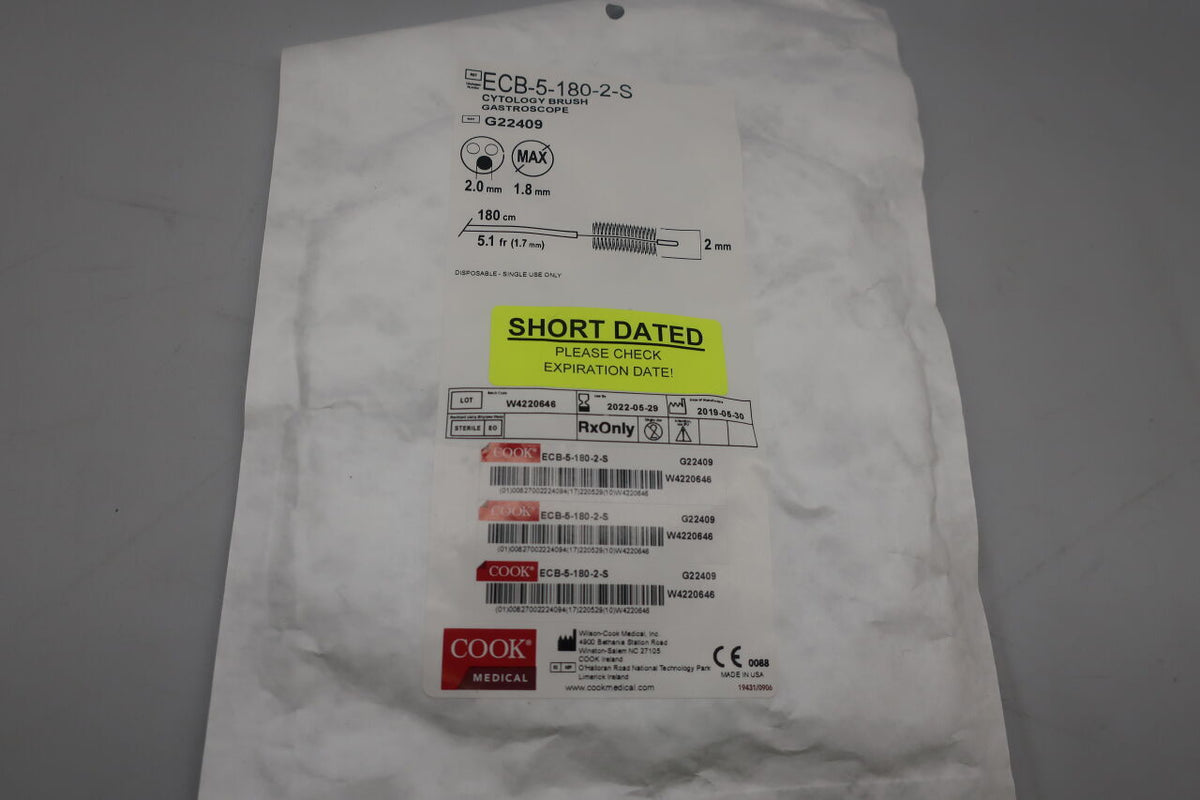 G22409 - COOK - Cytology Brush 5F x 180cm x 2mm, for Gastroscope, (EA)