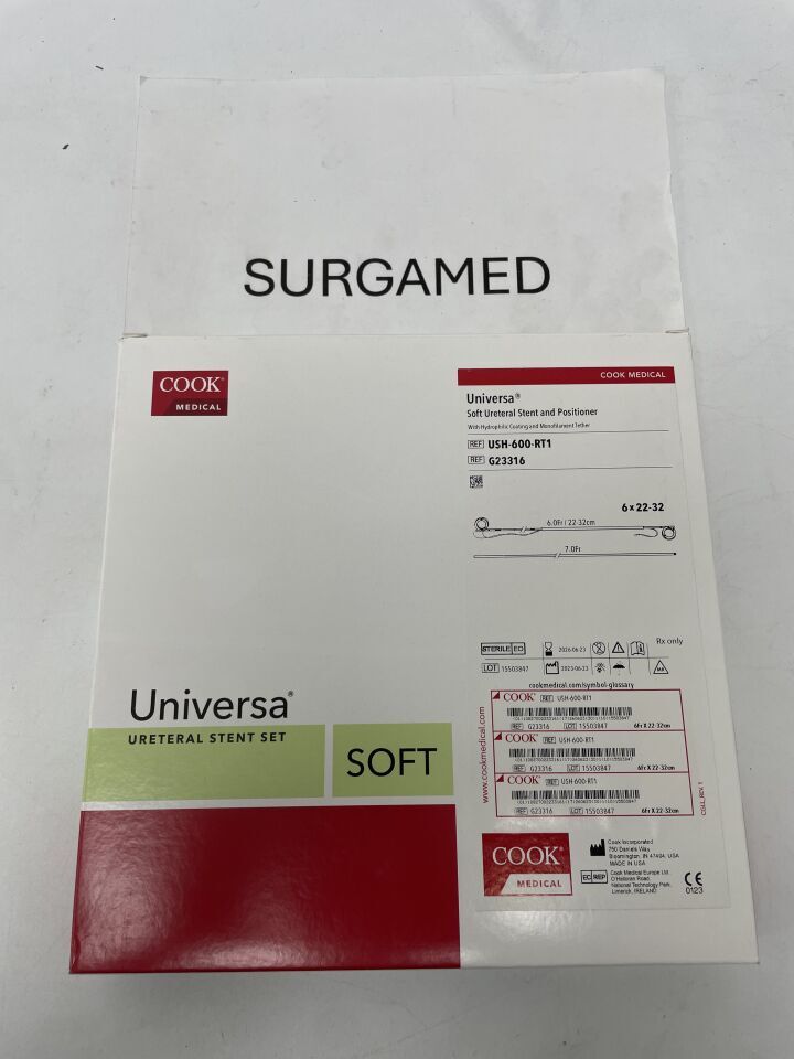 G23316 - COOK - Universa Soft Ureteral Stent & Positioner 6Fr x 22-32cm, (BX/1)