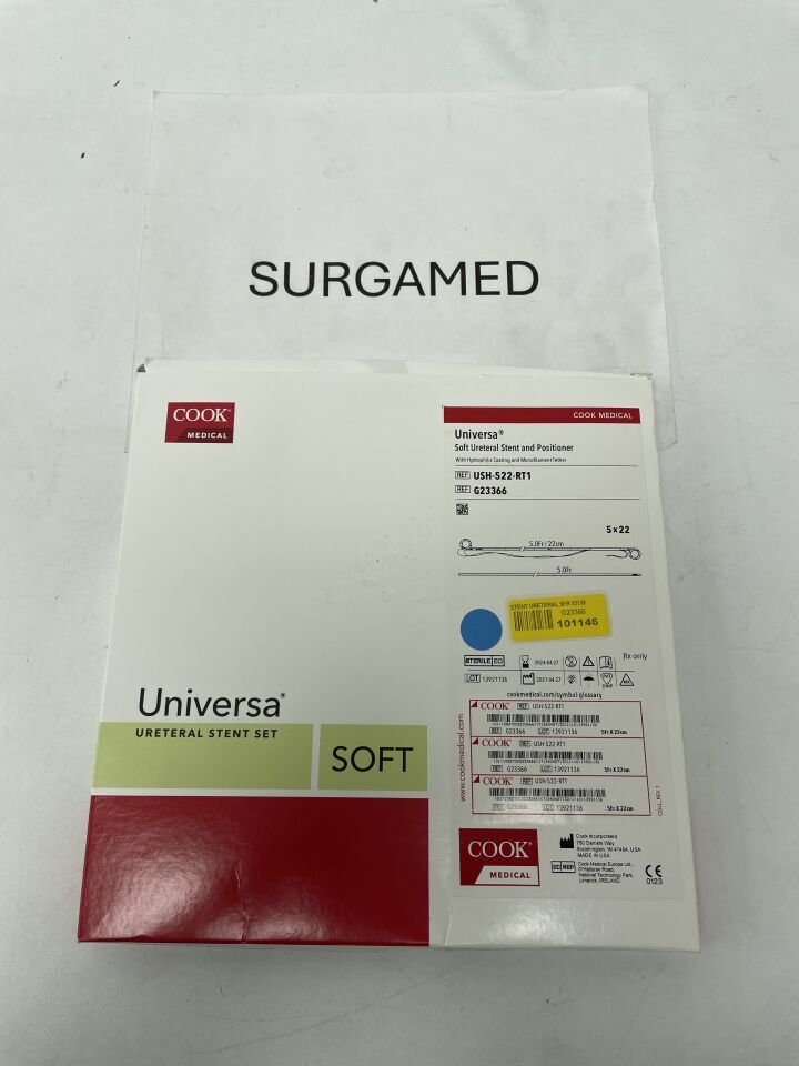 G23366 - COOK - Universa Soft Ureteral Stent and Postioner, 5F x 22cm, (BX/1)