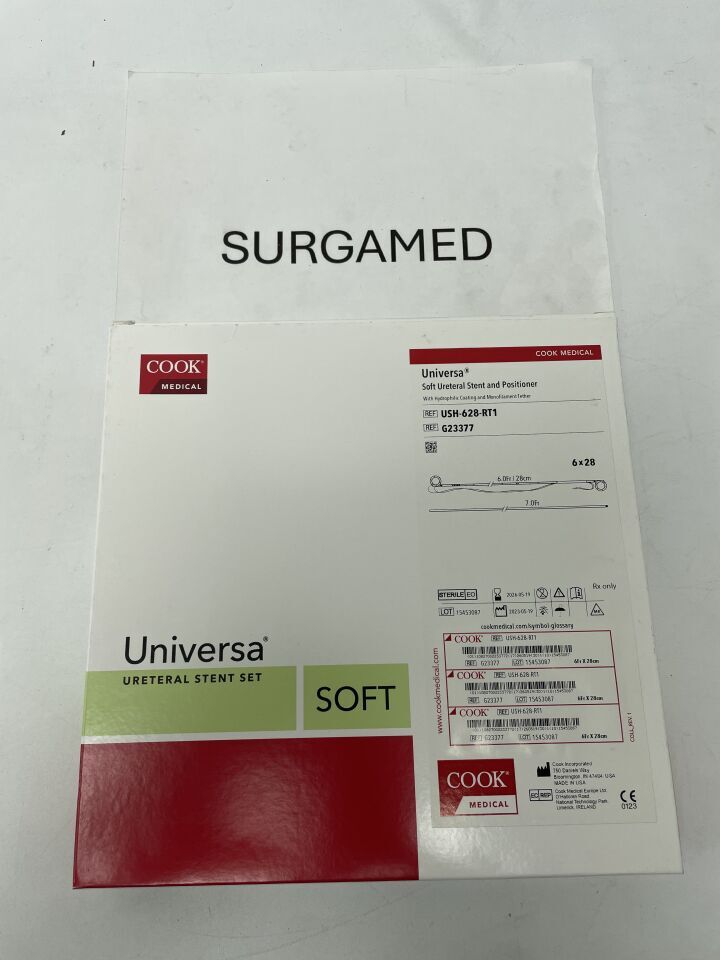 G23377 - COOK - Universa Soft Ureteral Stent and Positioner, 6 Fr x 28 cm Length, (BX/1)