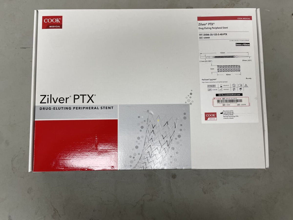 G38404 - COOK - Zilver PTX Drug-Eluting Peripheral Stent -�5mm x 40mm x 125cm, (BX/1)