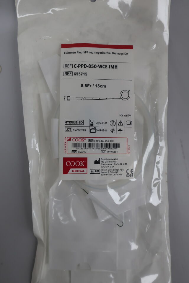 G55715 - COOK - Fuhrman Pleural/Pneumopericardial Drainage Set 8.5F x 15cm, (EA)