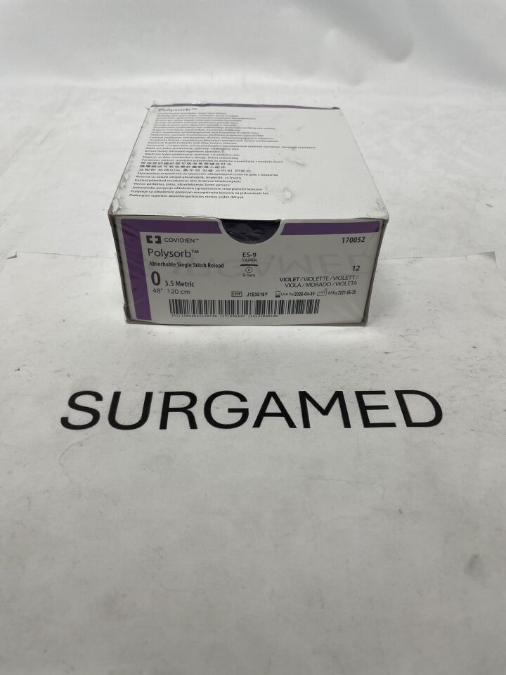 170052 - COVIDIEN - Polysorb Absorbale Stitch Reload, Size 0, 48in length, Violet, ES-9 needle, (BX/12)