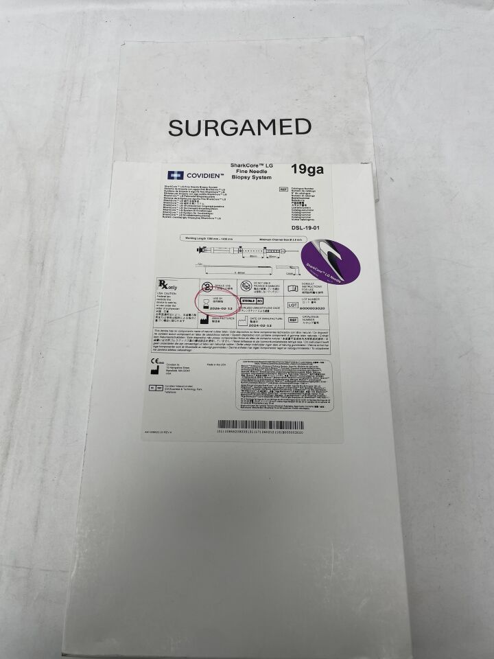 DSL-19-01 - COVIDIEN - Beacon Nitinol EUS Delivery System with SharkCore LG FNB Needle, 19G, (BX/1)
