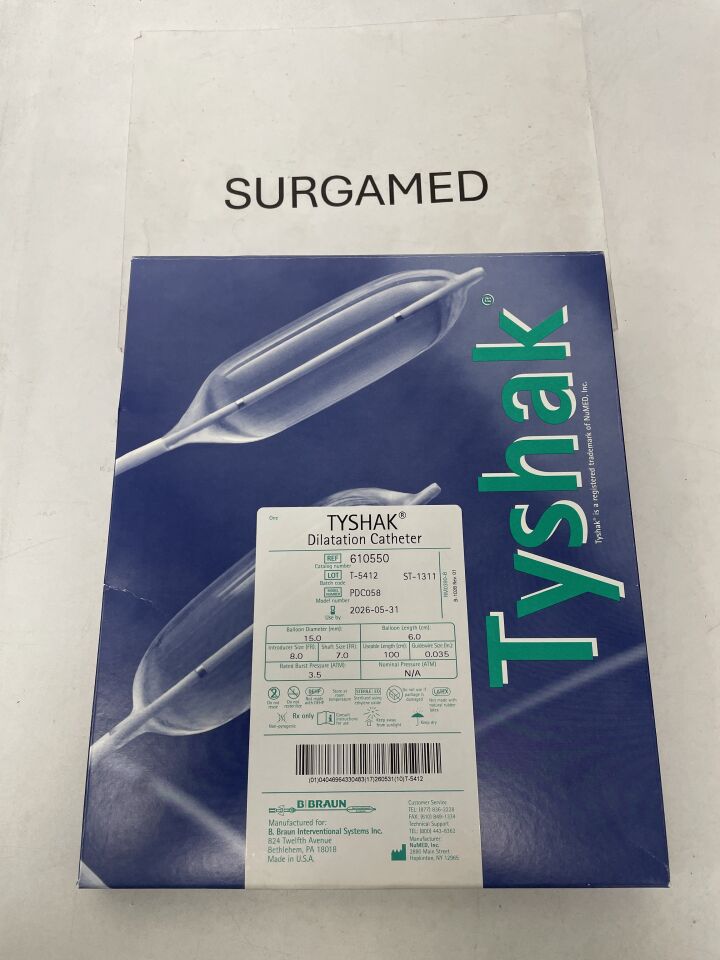 610550 - B BRAUN - Tyshak Balloon Dilatation Catheter - 15mm x 6cm x 100cm, (BX/1)