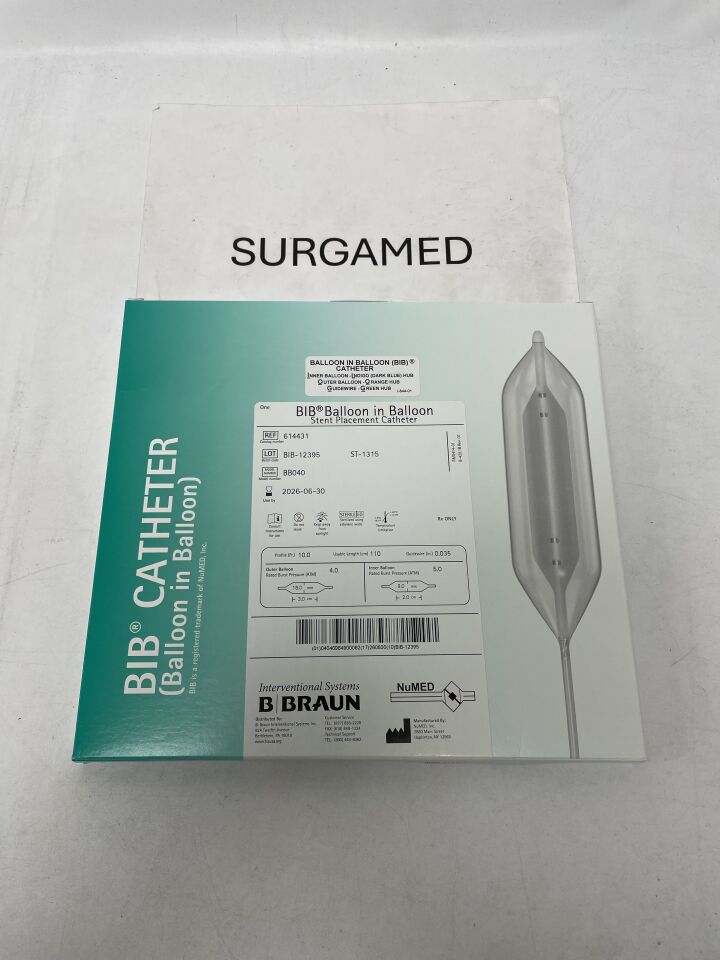 614431 - B BRAUN - BIB Balloon in Balloon Stent Placement Catheter (BB040) - 18mm x 3cm x 10Fr, (BX/1)