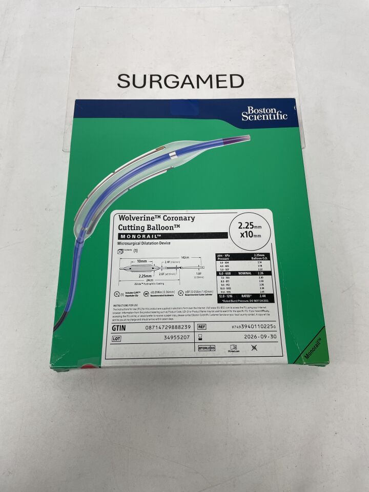 3940110225 - BOSTON SCIENTIFIC - Wolverine Coronary Cutting Balloon, Monorail, Microsurgical Dilatation Device, 2.25mm x 10mm, (BX/1)