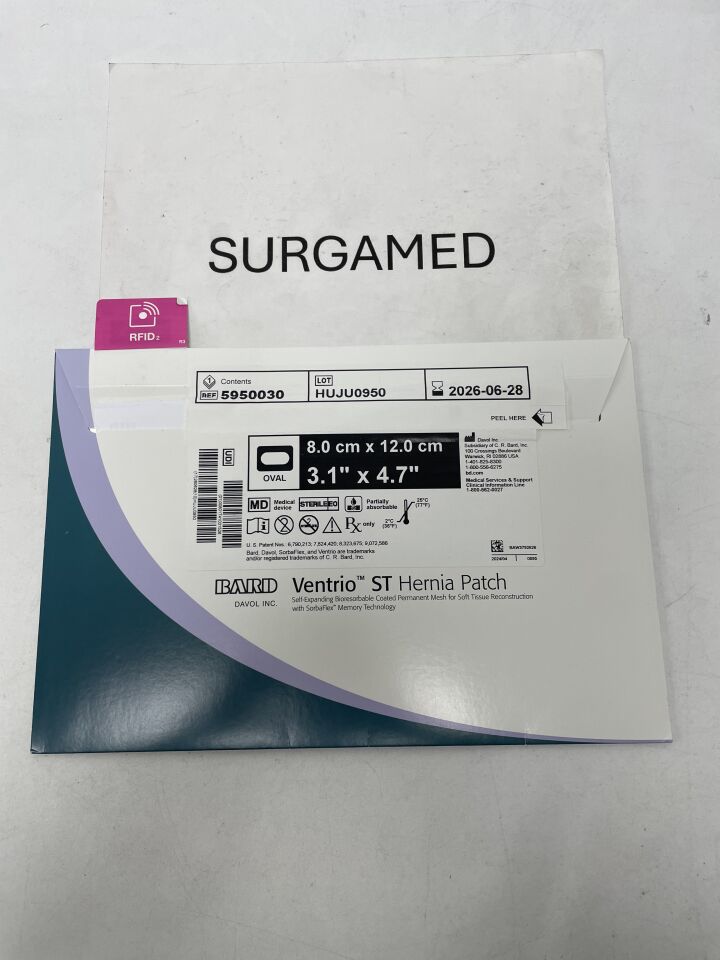 5950030 - BARD - Mesh Ventrio ST Hernia Patch, Small Oval 8cm x 12cm, (BX/1)