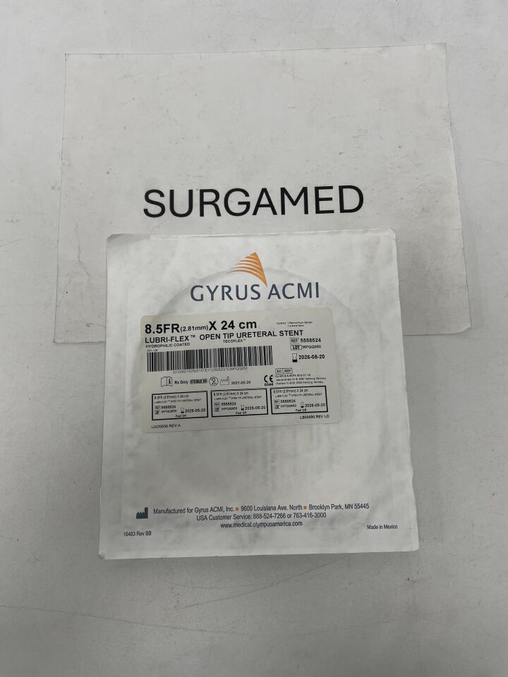5558524 - GYRUS - Lubri-Flex Open Tip Ureteral Stent Hydrophilic Coated - 8.5Fr x 24cm, (EA)