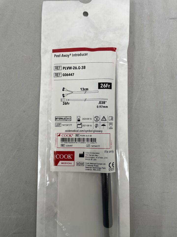 G06447 - COOK - Peel-Away Introducer , 26Fr x .038" x 13cm, (EA)