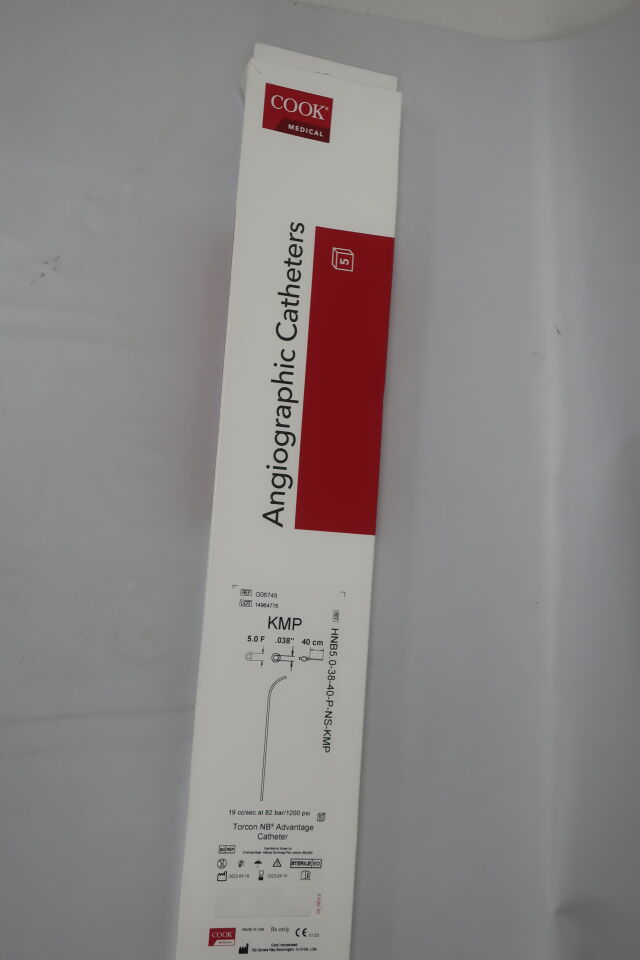 G06749 - COOK - Torcon NB Advantage Catheter, 5 Fr Size, 40 cm Length, (BX/5)