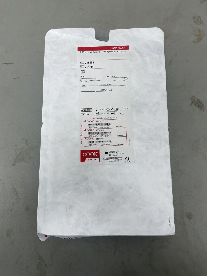 G14788 - COOK - Sof-Flex Large Diameter Double Pigtail Ureteral Stent Set - 10Fr x 26cm, (EA)