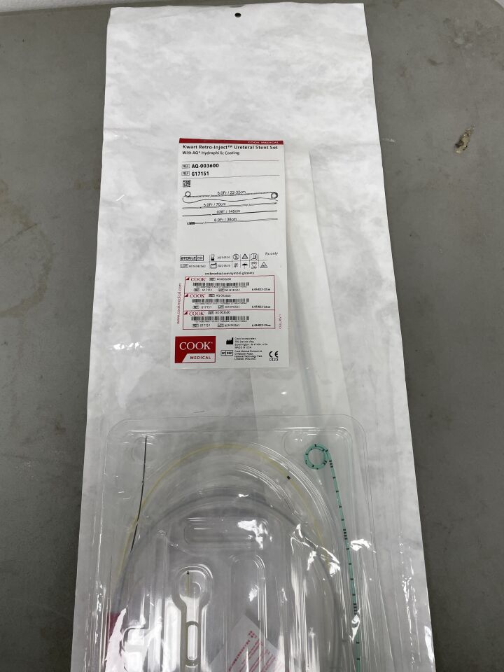 G17151 - COOK - Kwart Retro-Inject AQ Stent Set, Multi-Length 6F x 22-32cm, (EA)