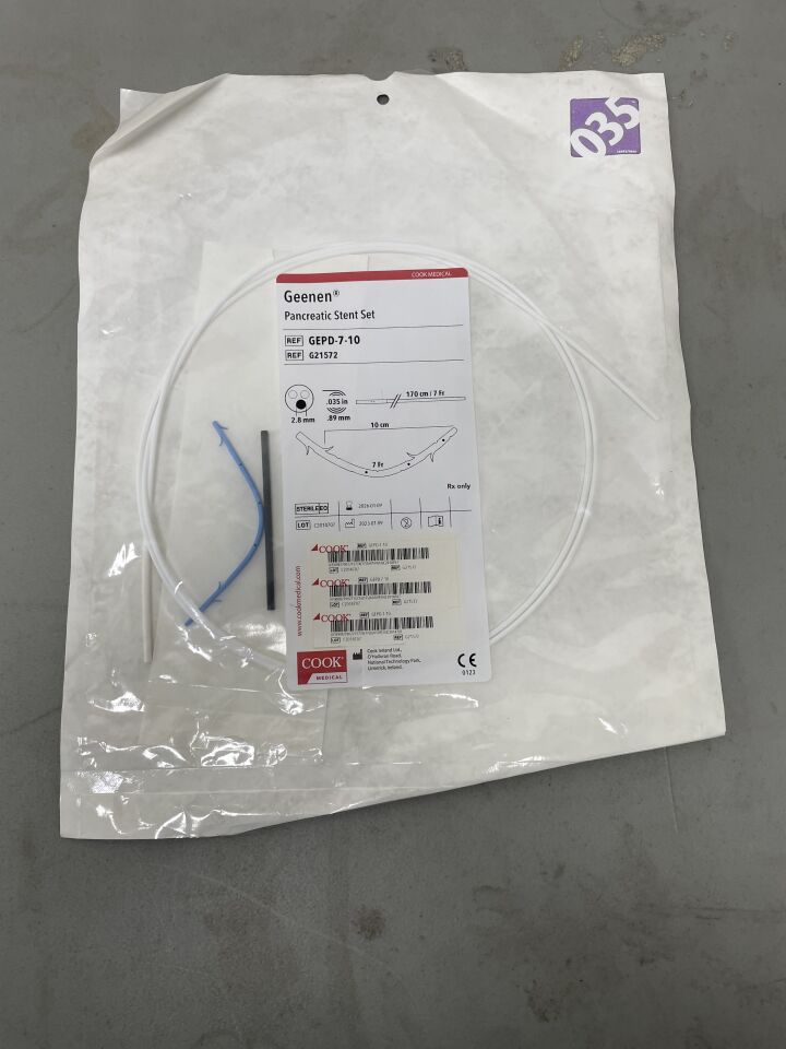G21572 - COOK - Geenen Pancreatic Stent Set - 7Fr x 10cm, (EA)
