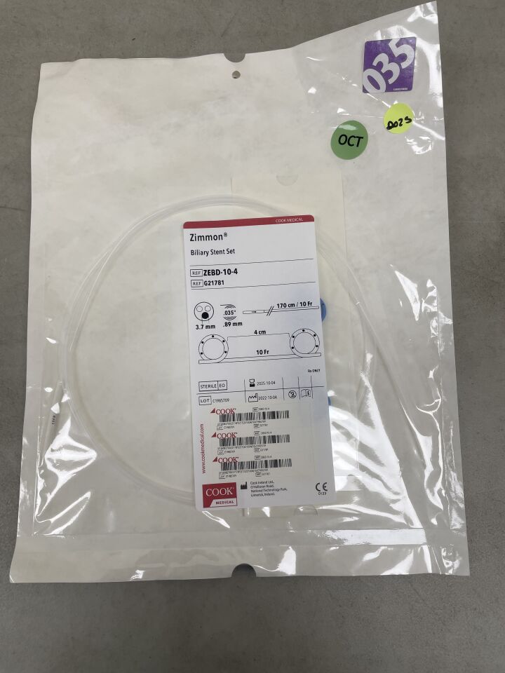 G21781 - COOK - Zimmon Biliary Stent Set, 10Fr x 4cm, (EA)