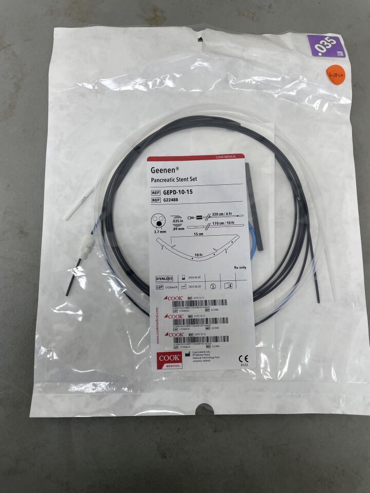 G22488 - COOK - Geenen Pancreatic Stent Set - 10Fr x 15cm, (EA)