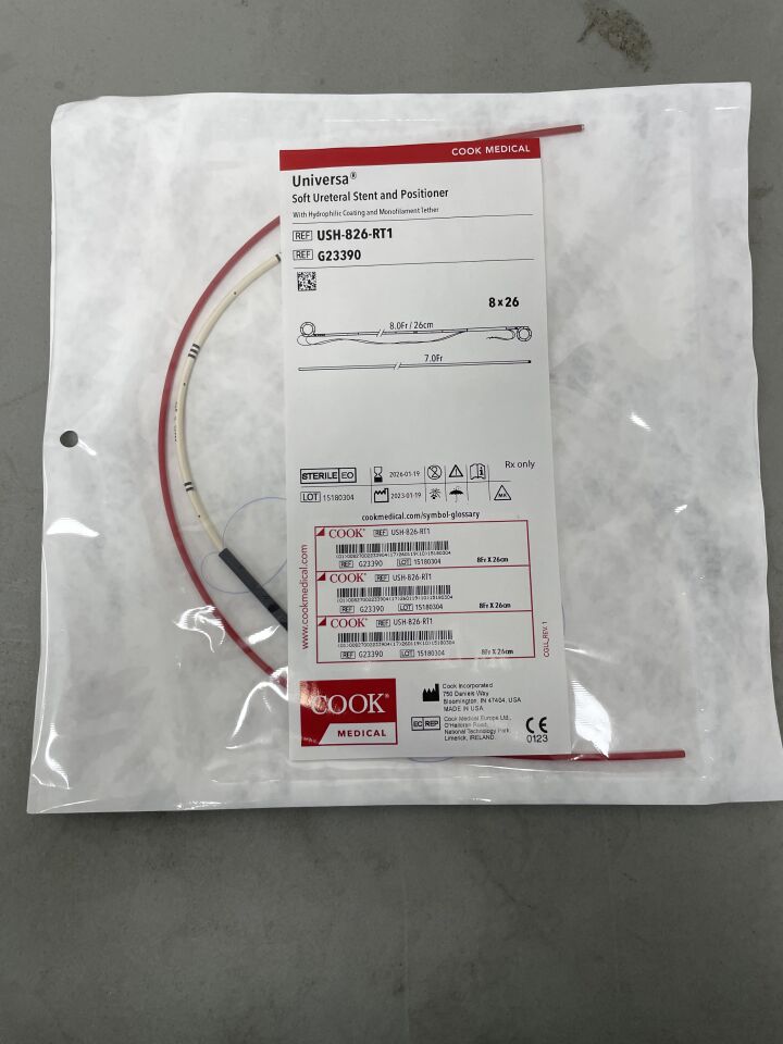 G23390 - COOK - Universa Soft Ureteral Stent & Positioner 8Fr x 26cm, (EA)