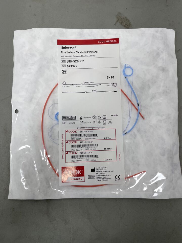 G23395 - COOK - Universa Firm Ureteral Stent and Positioner w/ Hydrophilic Coating and Monofilament Tether 5Fr/20CM, (EA)