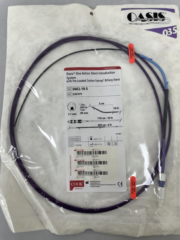 G25379 - COOK - Oasis-One Action Stent Introduction System w/Cotton-Leung 10F x 5cm, (EA)
