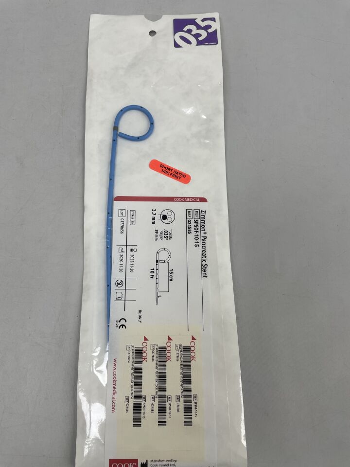 G24585 - COOK - Zimmon Pancreatic Stent 10F x 12cm, (EA)