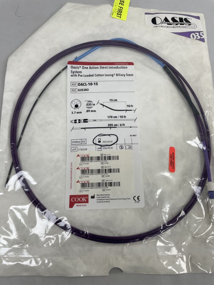 G25383 - COOK - Oasis-One Action Stent Introduction System W/Cotton-Leung 10F X 15CM, (EA)