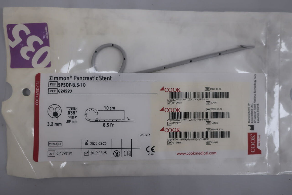 G24593 - COOK - Zimmon Pancreatic Stent 8.5F X 10CM, (EA)