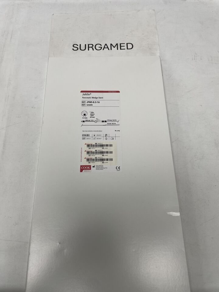 G25690 - COOK - Johlin Pancreatic Wedge Stent - 8.5Fr x 16cm, (BX/1)
