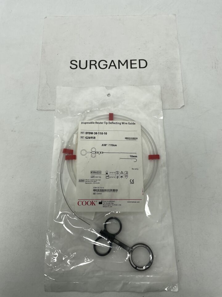 G26958 - COOK - Disposable Reuter Tip Deflecting Wire Guide - .038" x 110cm x 10mm, (EA)