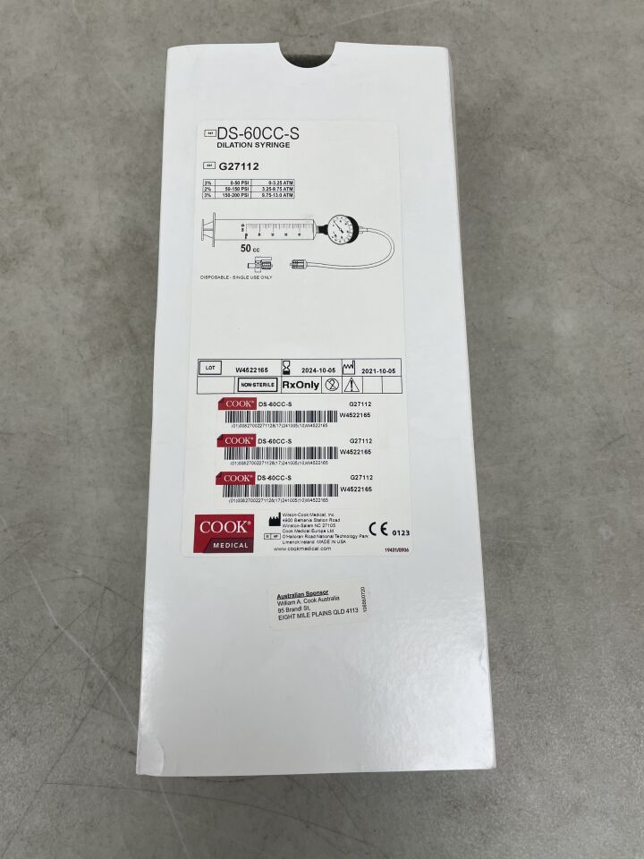 G27112 - COOK - Dilation Syringe, 60cc, (BX/1)