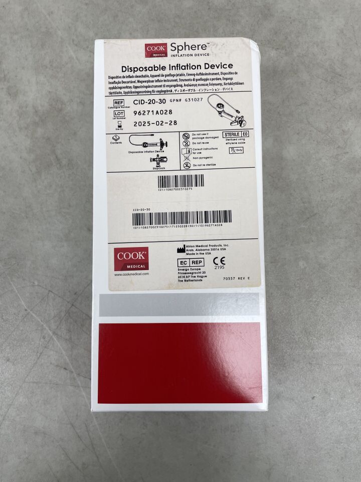 G31027 - COOK - Sphere Disposable Inflation Device - 20mL x 30atm, (EA)