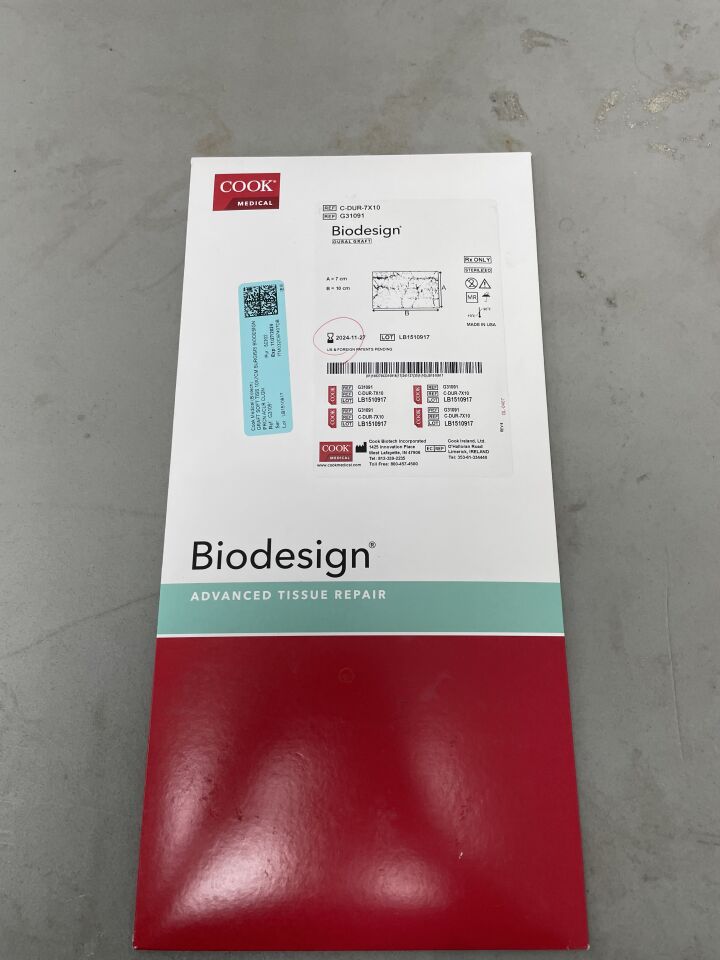 G31091 - COOK - Biodesign Dural Graft 7cm x 10cm, (BX/1)