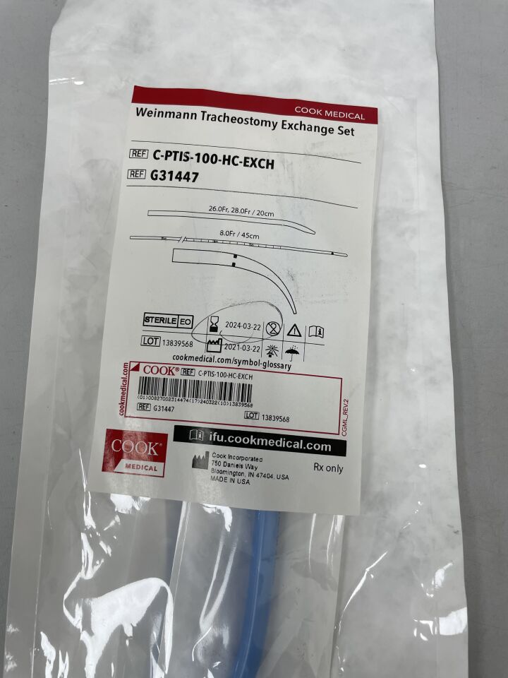G31447 - COOK - Weinmann Tracheostomy Exchange Set w/Ciaglia Blue Rhino, (EA)