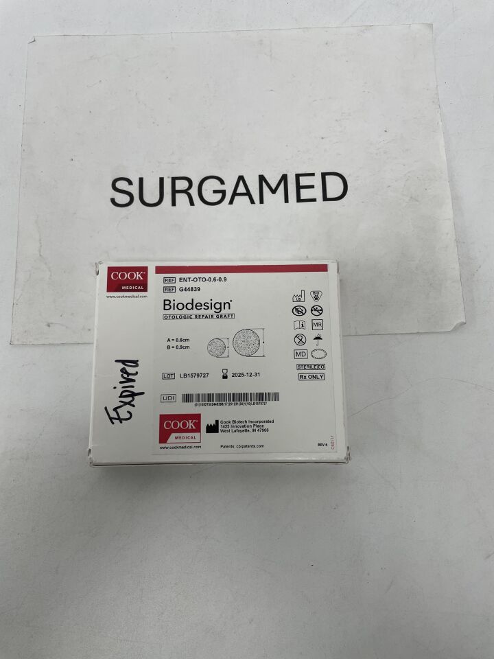 G44839 - COOK - Biodesign Otologic Repair Graft 0.6cm, 0.9cm, (BX/1)