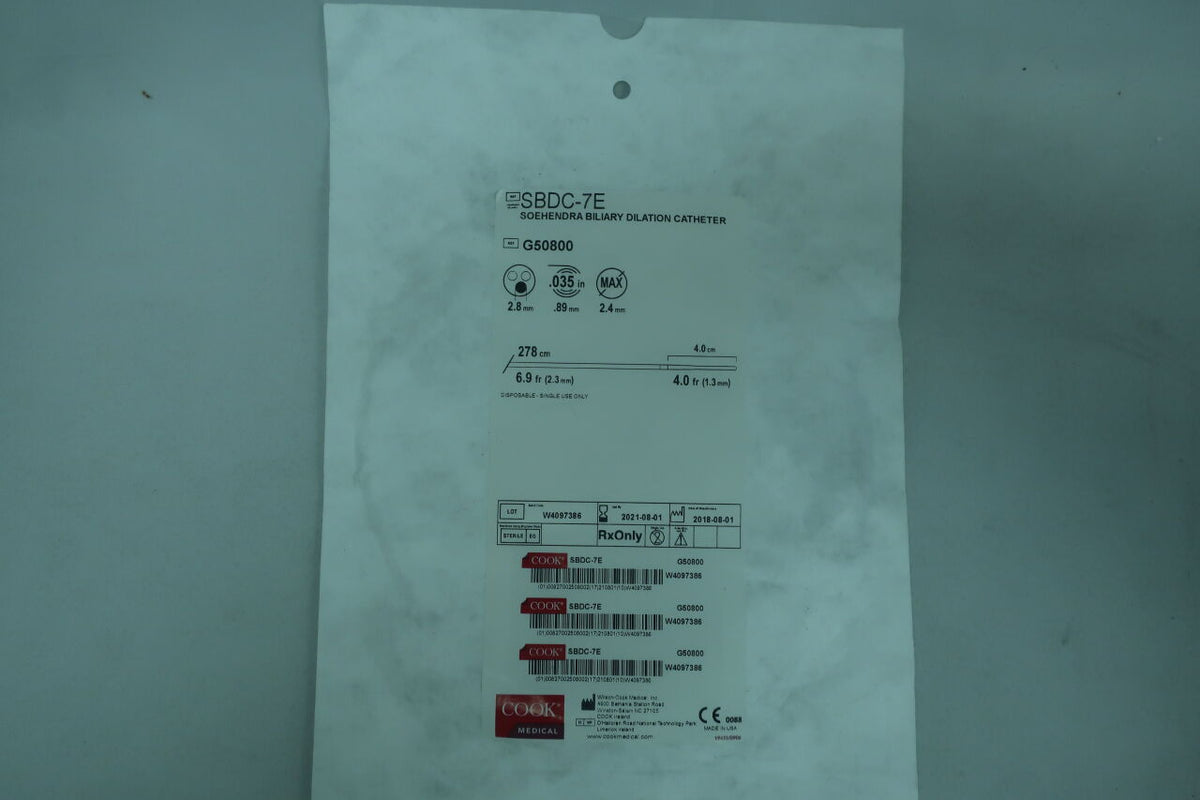 G50800 - COOK - Soehendra Biliary Dilation Catheter 7-4F, (EA)