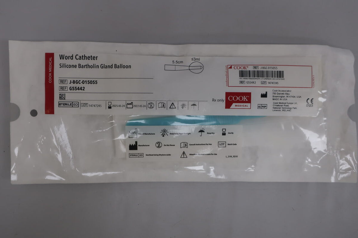 G55442 - COOK - Word Catheter, Silicone Bartholin Gland Balloon, 5.5cm, (EA)
