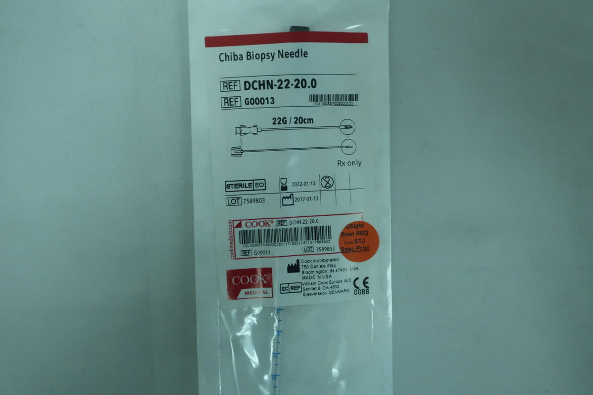 G00013 - COOK - Standard Cannula Chiba Biopsy Needle, 22G, 20 cm Length, (EA)