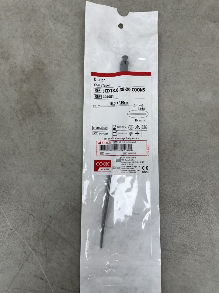 G04051 - COOK - Dilator, Coons Taper 18F, (EA)