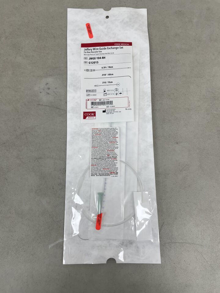 G12015 - COOK - Jeffrey Wire Guide Exchange Set, SS Wire, Trocar Tip, Radiopaque Band, (EA)