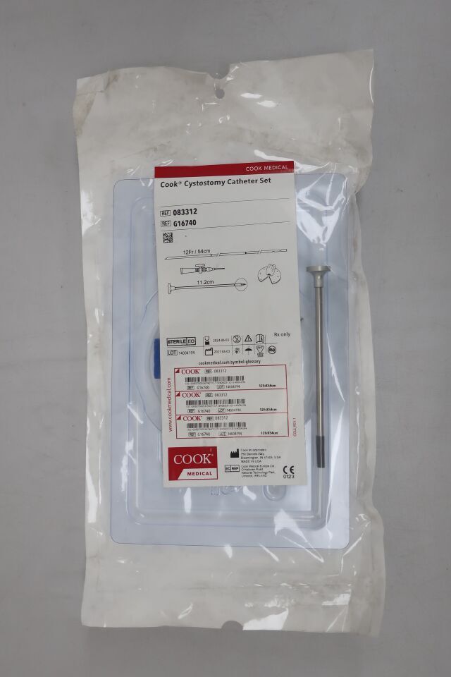 G16740 - COOK - cystostomy catheter set 12f x 54cm, (EA)