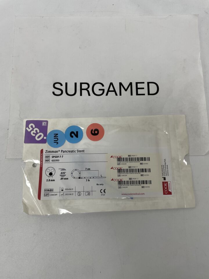 G22353 - COOK - Zimmon Pancreatic Stent, 7F X 7CM, (EA)