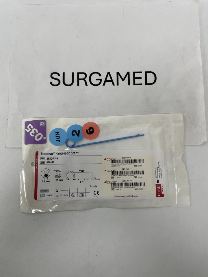 G22456 - COOK - Zimmon Pancreatic Stent 9CM / 7FR, (EA)